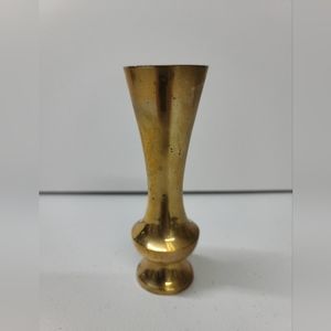Vintage Solid Brass Mini Bud Vase Urn 5.5" Tall Made in India